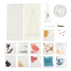 MIYUKI Seed Beads Walking Girls Brooch Making Kits&nbsp;DIY-H165-01E