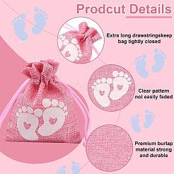 Baby Footprint Polyester Drawstring Bags&nbsp;ABAG-FZC0001-01B