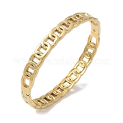 304 Stainless Steel Oval Ring Link Chain Hinged Cuff Bangles&nbsp;SA-CBAB92B-08G