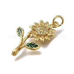 Brass Micro Pave Clear Cubic Zirconia Pendants&nbsp;ZIRC-I070-014G
