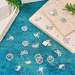 24Pcs 6 Styles Alloy Crystal Rhinestone Pendants&nbsp;FIND-TA0006-20P