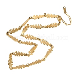 304 Stainless Steel Fishbone Link Chain Necklaces for Women&nbsp;SA-CBAFEB5-02G