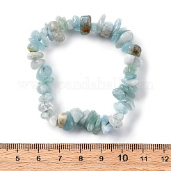 Unisex Chip Natural Aquamarine Beaded Stretch Bracelets&nbsp;BJEW-S143-33