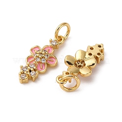 Brass Micro Pave Cubic Zirconia Pendants&nbsp;KK-D390-20G-01