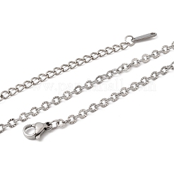 12Pcs 2.8MM 304 Stainless Steel Textured Cable Chain Necklaces for Men Women&nbsp;NJEW-H093-18P-03