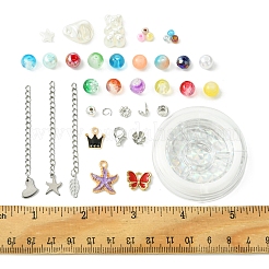 DIY Alloy Enamel & Glass & CCB Plastic Bracelets Jewelry Making Kits&nbsp;DIY-FS0007-50