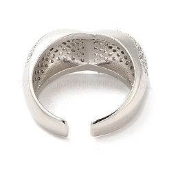 Brass Micro Pave Cubic Zirconia Open Cuff Rings&nbsp;RJEW-P098-11P