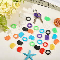 64Pcs 2 Styles PVC Plastic Nonslip Waterproof Reusable Key Sleeve&nbsp;AJEW-SP0002-73