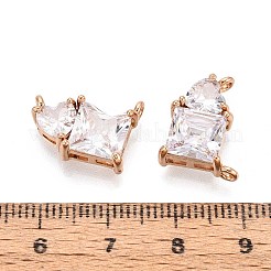 Brass Pave Clear Cubic Zirconia Pendants&nbsp;KK-N284-07G