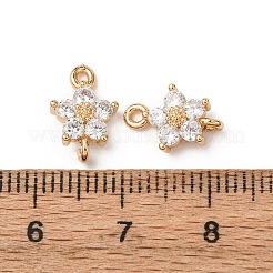 Brass Pave Cubic Zirconia Connector Charms&nbsp;ZIRC-L105-01G-01