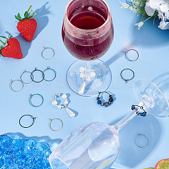80Pcs 4 Styles 316 Surgical Stainless Steel Wine Glass Charms Rings&nbsp;STAS-UN0053-44