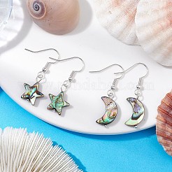 Natural Abalone Shell/Paua Shell Dangle Earring&nbsp;EJEW-JE05915