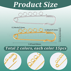30Pcs 2 Styles Iron Brooch Findings&nbsp;FIND-SC0020-14