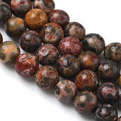 Natural Leopard Skin Jasper Beads Strands&nbsp;G-J358-05-6mm