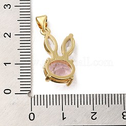 Rack Plating Brass Micro Pave Cubic Zirconia Pendants&nbsp;KK-P241-20G-02
