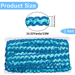 Sparkle Polyester Paillette Lace Ribbons&nbsp;OCOR-WH20007-15C