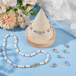 12Pcs 2 Colors Brass Micro Pave Clear Cubic Zirconia Fold Over Clasps&nbsp;KK-BBC0018-86