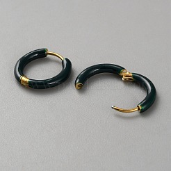 316 Stainless Steel Enamel Ring Hoop Earrings&nbsp;EJEW-WH0035-01I