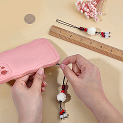 2Pcs 2 Colors Imitation Bodhi Resin Lotus Mobile Straps&nbsp;AJEW-FG0006-09