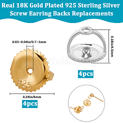 8Pcs 2 Colors 925 Sterling Silver Ear Nuts&nbsp;STER-BBC0008-36