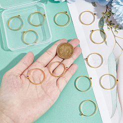 12Pcs 304 Stainless Steel Open Back Bezel Pendants&nbsp;STAS-UN0050-50G