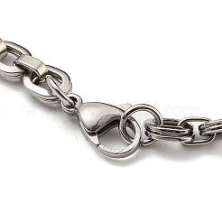Two Tone 201 Stainless Steel Oval Link Chain Bracelet&nbsp;BJEW-B078-33BP