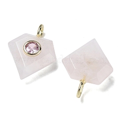 Natural Rose Quartz Faceted Pendants&nbsp;G-F819-03G-07