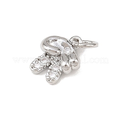 Brass Micro Pave Clear Cubic Zirconia Pendants&nbsp;KK-P339-19P