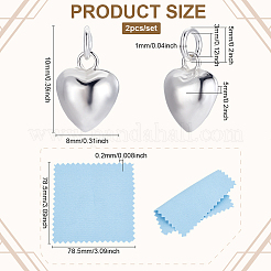 2Pcs 925 Sterling Silver Pendants&nbsp;STER-BC0002-83A-S