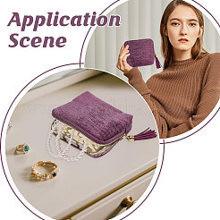Velvet Jewelry Storage Zipper Pouches&nbsp;ABAG-WH0063-117A