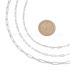 Brass & 304 Stainless Steel Paperclip Chain 3 Layer Necklaces for Women&nbsp;NJEW-JN05484