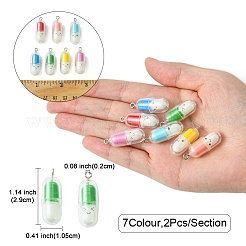 DIY Translucent Plastic Pill Capsule & Brass Dangle Earrings Making Kits&nbsp;DIY-FS0007-13