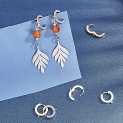 12Pcs 3 Colors 304 Stainless Steel Huggie Hoop Earrings Findings&nbsp;STAS-UN0023-05