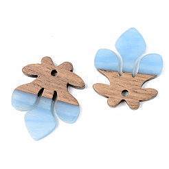 Opaque Resin & Walnut Wood Pendants&nbsp;RESI-S389-051B-C01