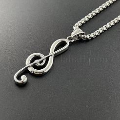 Fashionable Punk Rock Music Note 304 Stainless Steel Pendant Necklaces&nbsp;NS7929