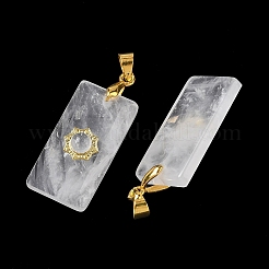 Natural Quartz Crystal Faceted Pendants&nbsp;G-A298-01G-10