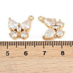 Brass Micro Pave Cubic Zirconia Pendants&nbsp;KK-F906-02G