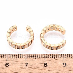 Brass Micro Pave Clear Cubic Zirconia Cuff Earrings&nbsp;EJEW-T047-58G