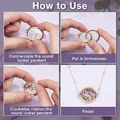 4Pcs 2 Colors Stainless Steel Floating Locket Links Connector Charms&nbsp;STAS-HS0001-40A