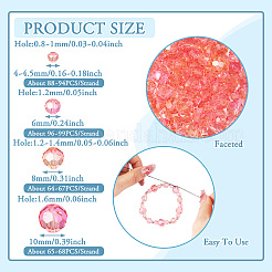 4 Strands 4 Styles Baking Paint Transparent Glass Beads Strands&nbsp;DGLA-TA0001-32D