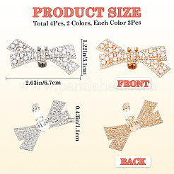 4Pcs 2 Colors Bowknot Alloy Rhinestone Shoe Decorations&nbsp;FIND-CP0002-25