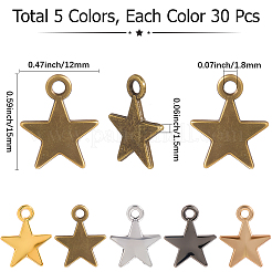 150Pcs 5 Colors Tibetan Style Alloy Pendants&nbsp;FIND-SC0016-24