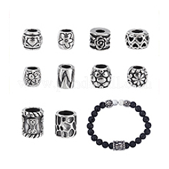 10Pcs 10 Styles 304 Stainless Steel European Beads&nbsp;STAS-PH0006-73