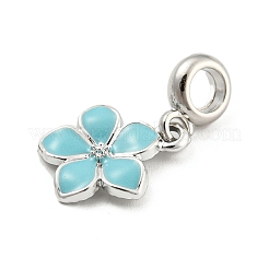Rack Plating Alloy Enamel Flower European Dangle Charms&nbsp;FIND-B034-55P