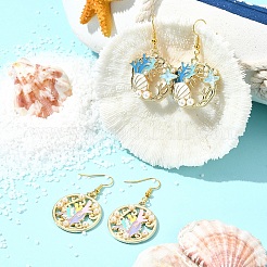 12Pcs 6 Styles Ocean Theme Rack Plating Alloy Enamel Pendants&nbsp;FIND-FS0002-70