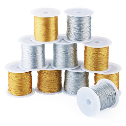 10 Rolls 10 Styles Round PET Metallic Thread&nbsp;MCOR-TA0001-04