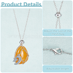 6Pcs Crystal Cage Holder Necklace&nbsp;NJEW-AB00035