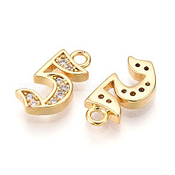 Brass Micro Pave Cubic Zirconia Charms&nbsp;KK-N261-104F-G