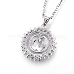 Brass Micro Pave Cubic Zirconia Pendant Necklaces&nbsp;NJEW-O108-26P