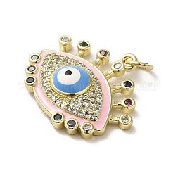 Brass Micro Pave Cubic Zirconia Pendants&nbsp;KK-E092-09G-03
